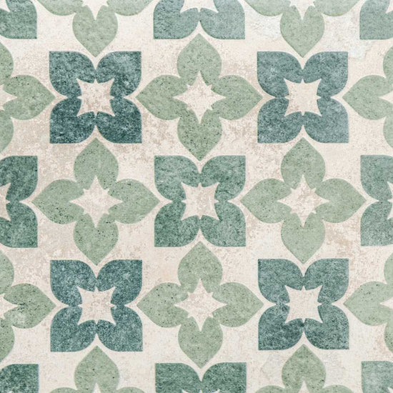 Phlox 8" x 8" Green Porcelain Matte and Shiny Tile
