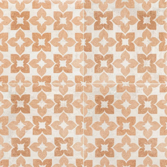 Phlox 8" x8 " Ocre Porcelain Matte and Shiny Tile