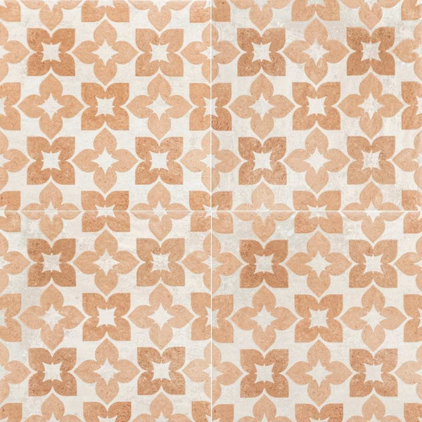 Phlox 8" x8 " Ocre Porcelain Matte and Shiny Tile