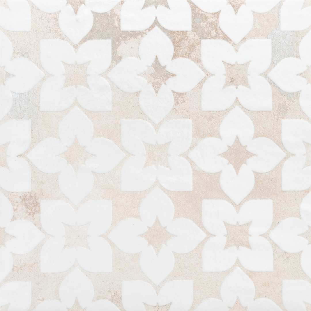 Phlox 8" x 8" White Porcelain Matte and Shiny Tile