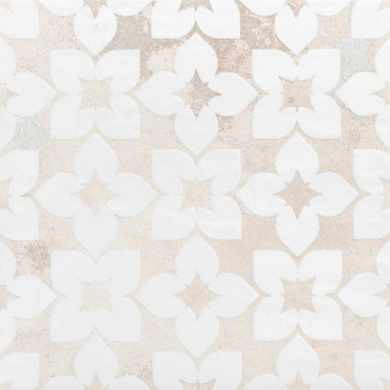 Phlox 8" x 8" White Porcelain Matte and Shiny Tile