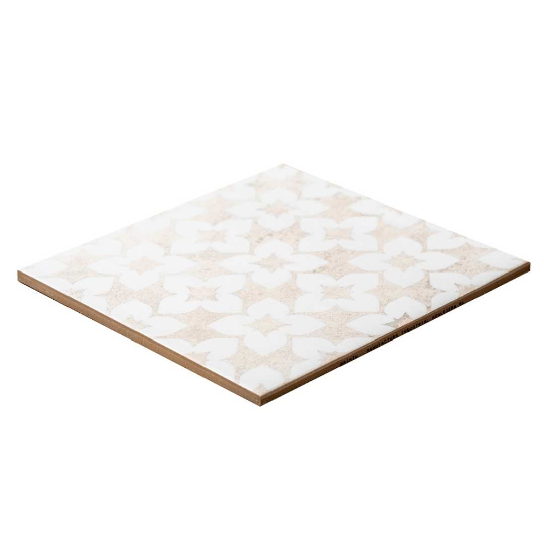 Phlox 8" x 8" White Porcelain Matte and Shiny Tile