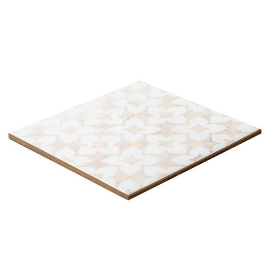 Phlox 8" x 8" White Porcelain Matte and Shiny Tile