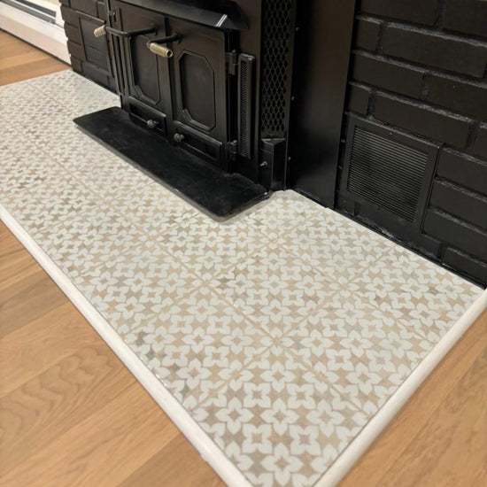 Phlox 8" x 8" White Porcelain Matte and Shiny Tile