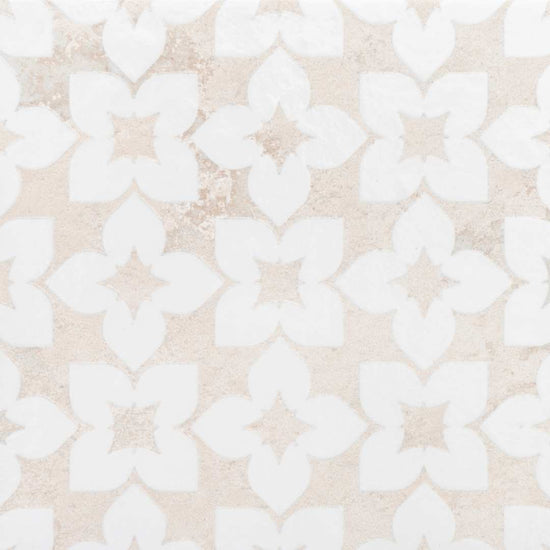 Phlox 8" x 8" White Porcelain Matte and Shiny Tile