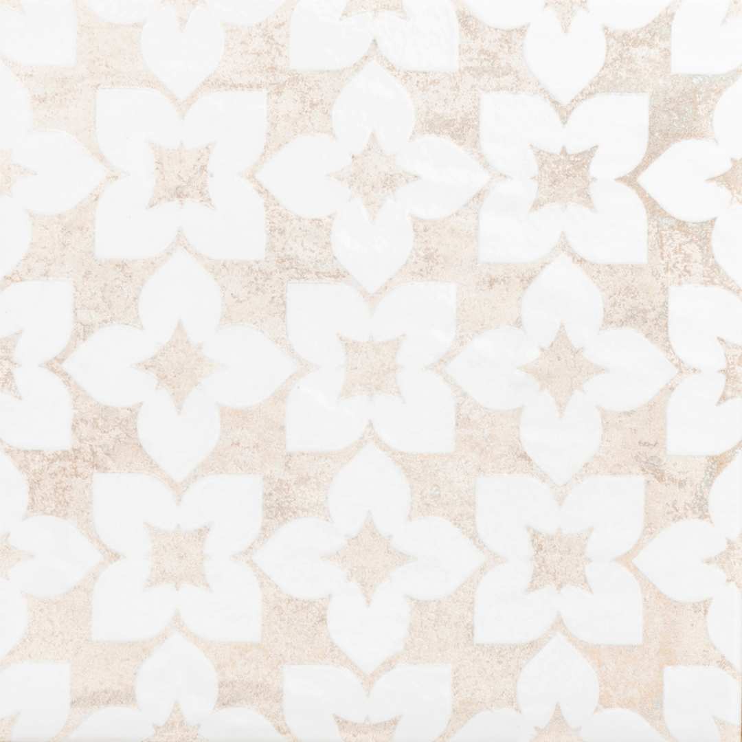 Phlox 8" x 8" White Porcelain Matte and Shiny Tile