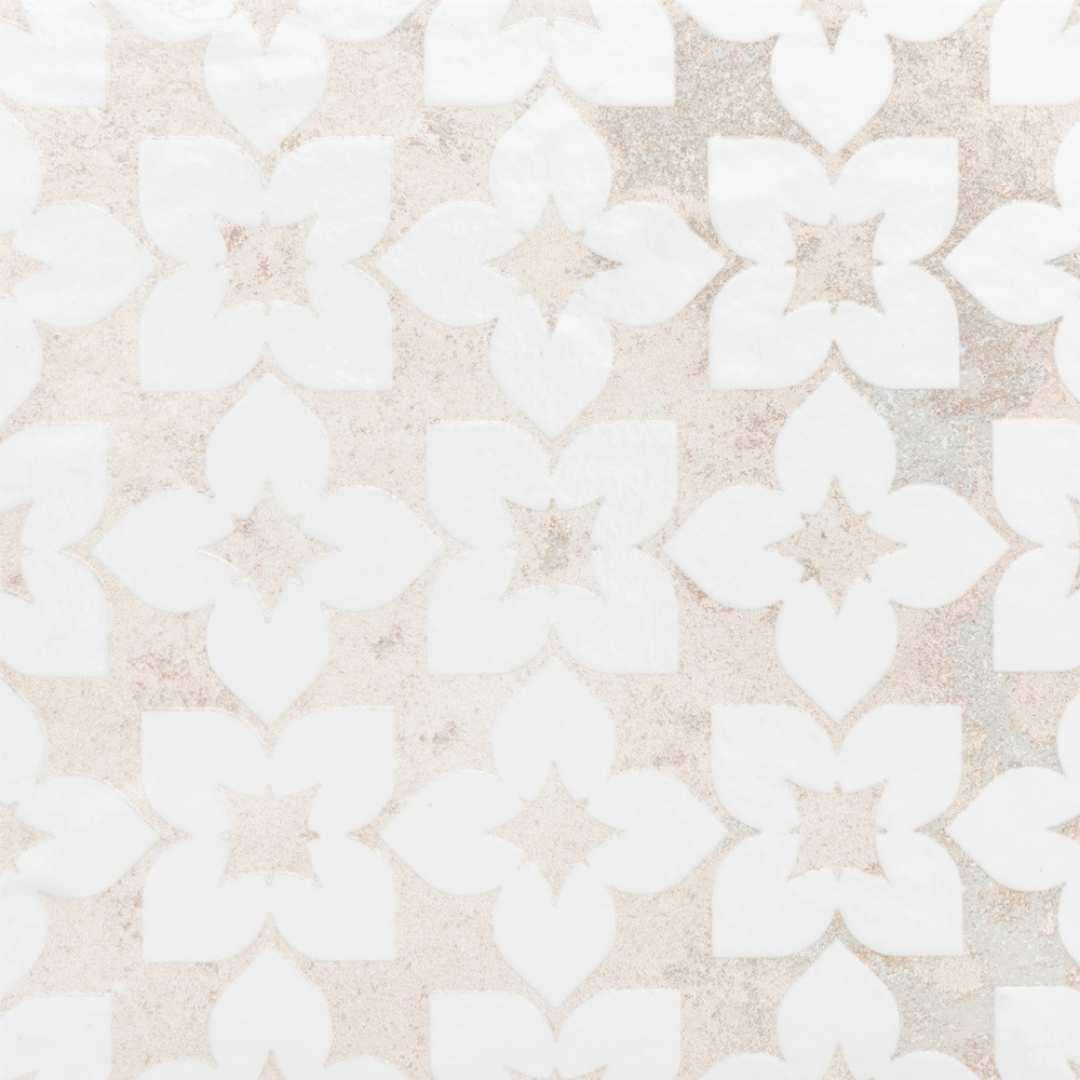 Phlox 8" x 8" White Porcelain Matte and Shiny Tile