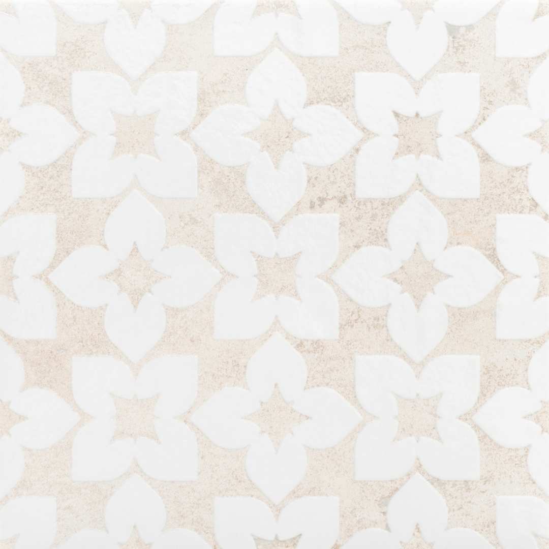 Phlox 8" x 8" White Porcelain Matte and Shiny Tile