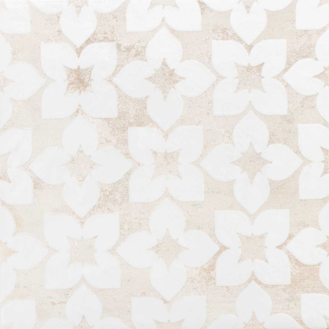 Phlox 8" x 8" White Porcelain Matte and Shiny Tile