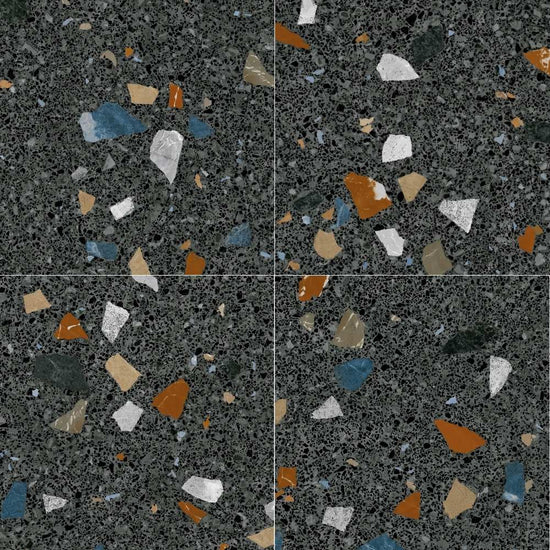 Terrazzo 24"x24" Grafito Porcelain Matte Tile