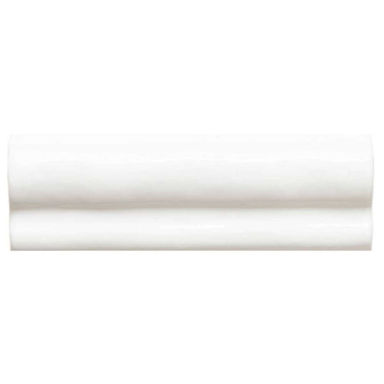 Talavera 2" x 6" White Ceramic Glossy Chair Rail