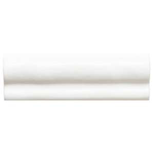 Talavera 2" x 6" White Ceramic Glossy Chair Rail