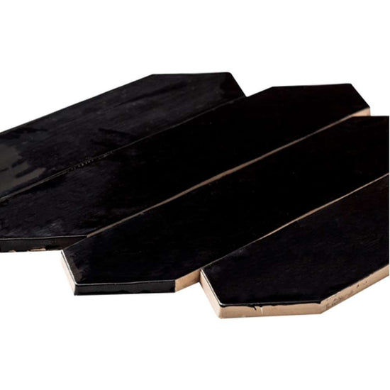 Talavera Picket Black Ceramic Glossy Tile