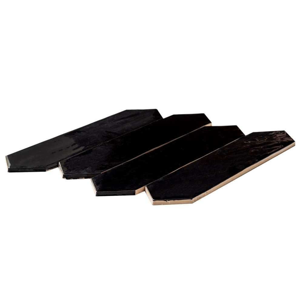 Talavera Picket Black Ceramic Glossy Tile
