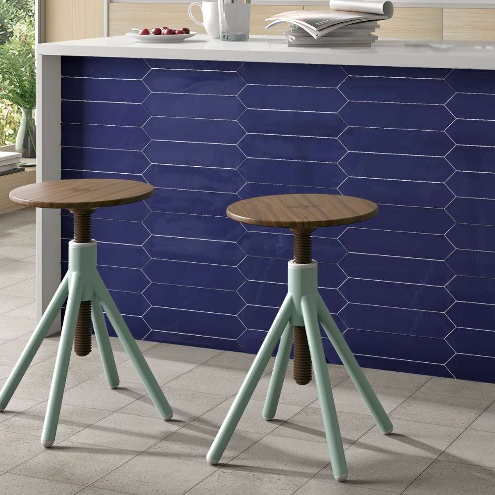 Talavera Picket Cobalt Ceramic Glossy Tile
