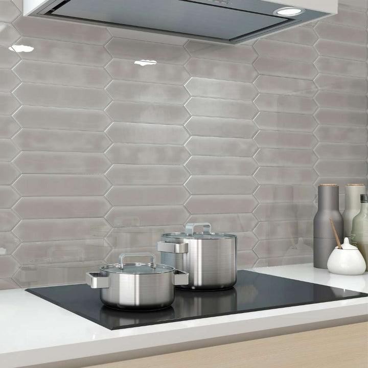 Talavera Picket Smoke Ceramic Glossy Tile
