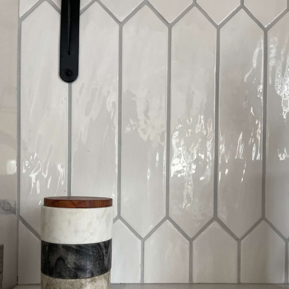 Talavera Picket White Ceramic Glossy Tile