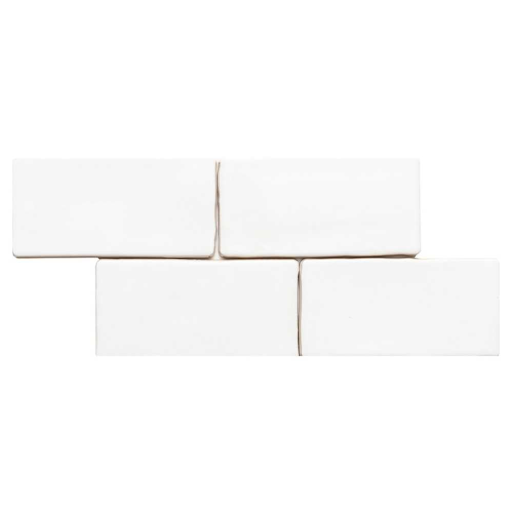 Talavera 3"x6" White Ceramic Glossy Tile