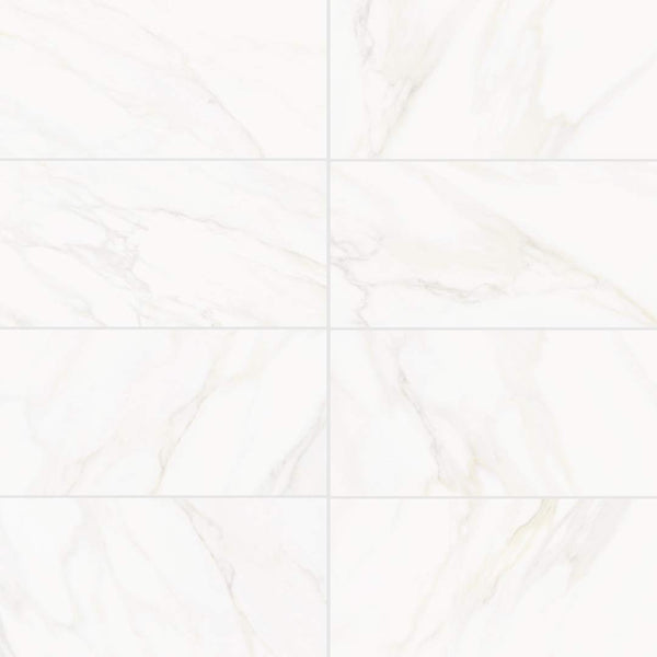 Savannah 12" x 24" White Porcelain Satin Tile
