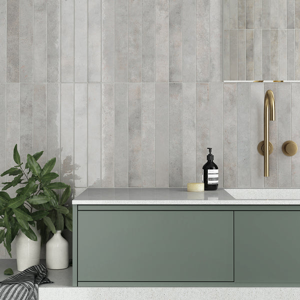 Vela 2" x 16" Dim Gray Porcelain Glossy Tile