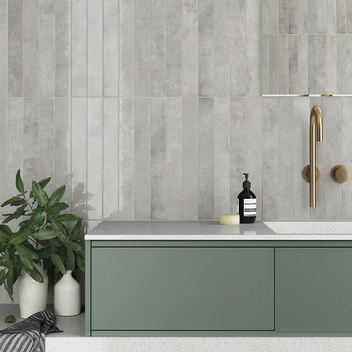 Vela 2" x 16" Dim Gray Porcelain Glossy Tile