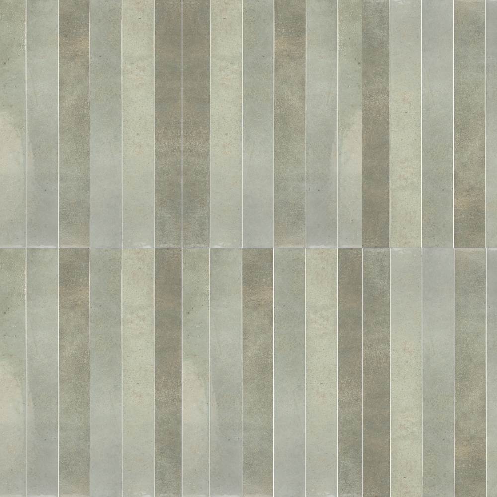 Vela 2" x 16" Green Field Porcelain Glossy Tile