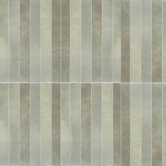 Vela 2" x 16" Green Field Porcelain Glossy Tile