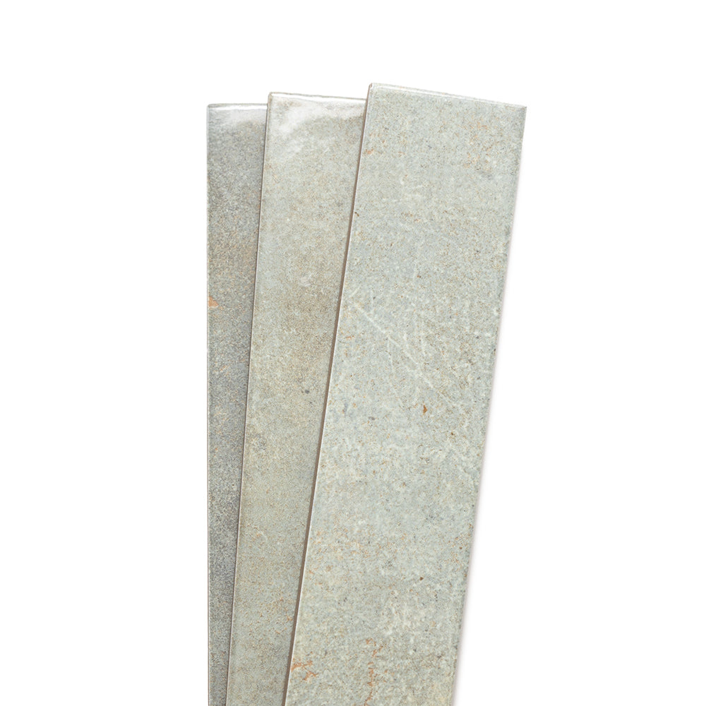 Vela 2" x 16" Green Field Porcelain Glossy Tile