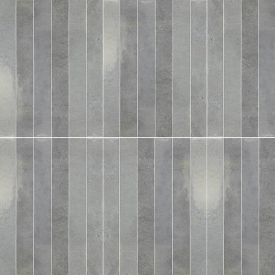 Vela 2" x 16" Moody Blue Porcelain Glossy Tile