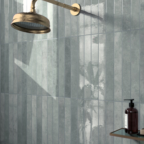 Vela 2" x 16" Moody Blue Porcelain Glossy Tile
