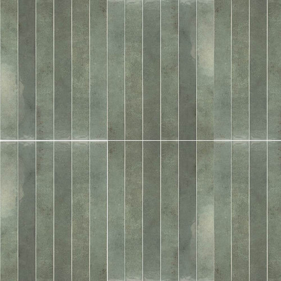 Vela 2" x 16" Oakmoss Porcelain Glossy Tile