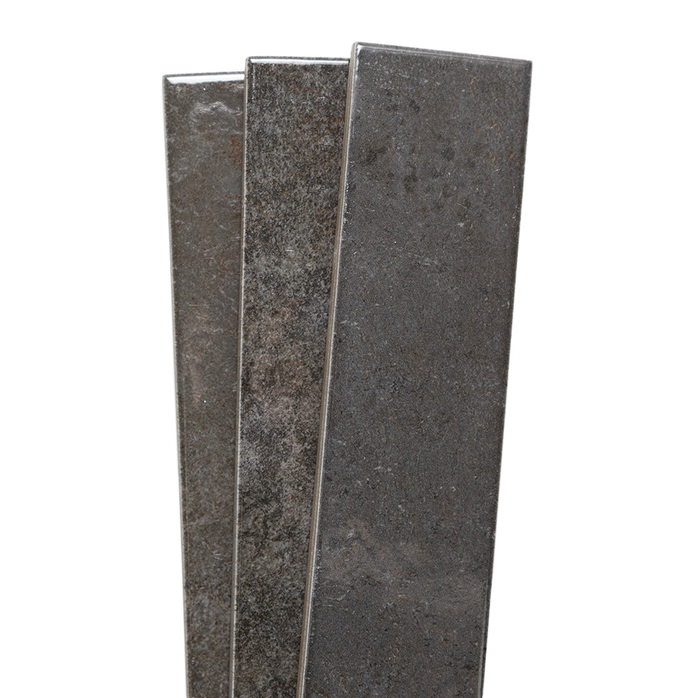 Vela 2" x 16" Soot Porcelain Glossy Tile