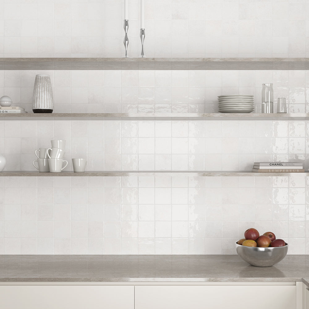 Vela 4" x 4" Clean Porcelain Glossy Tile