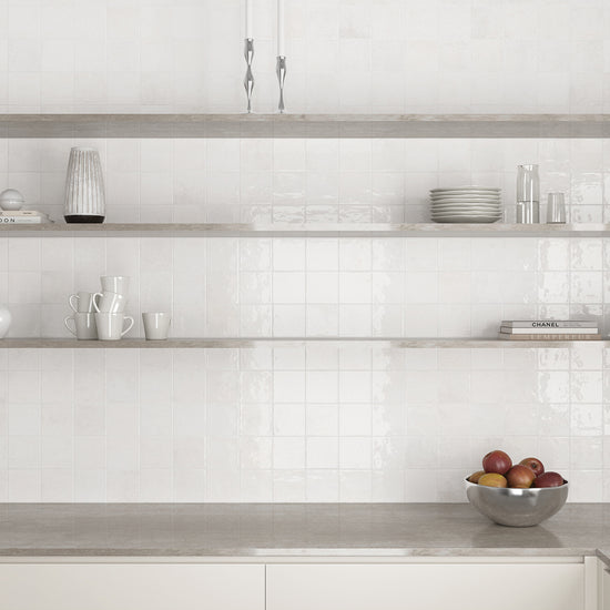 Vela 4" x 4" Clean Porcelain Glossy Tile