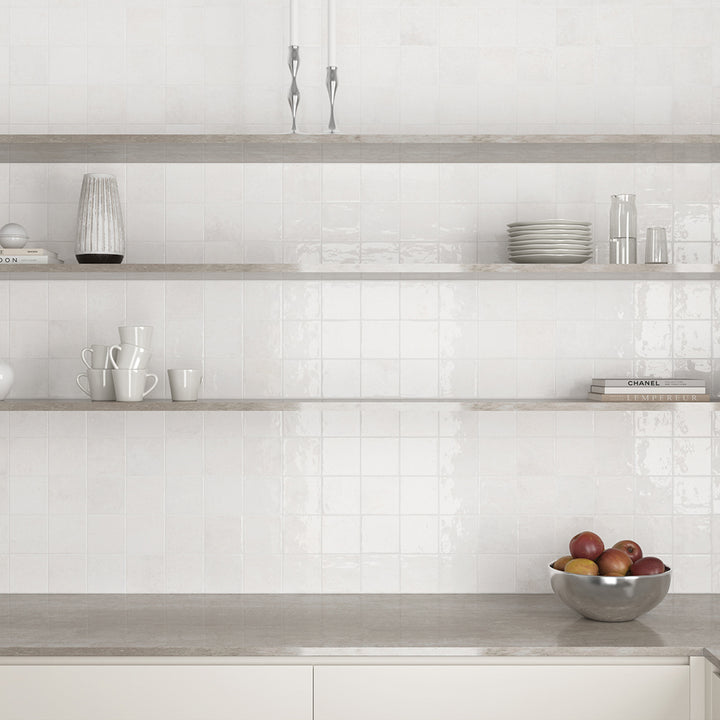 Vela 4" x 4" Clean Porcelain Glossy Tile