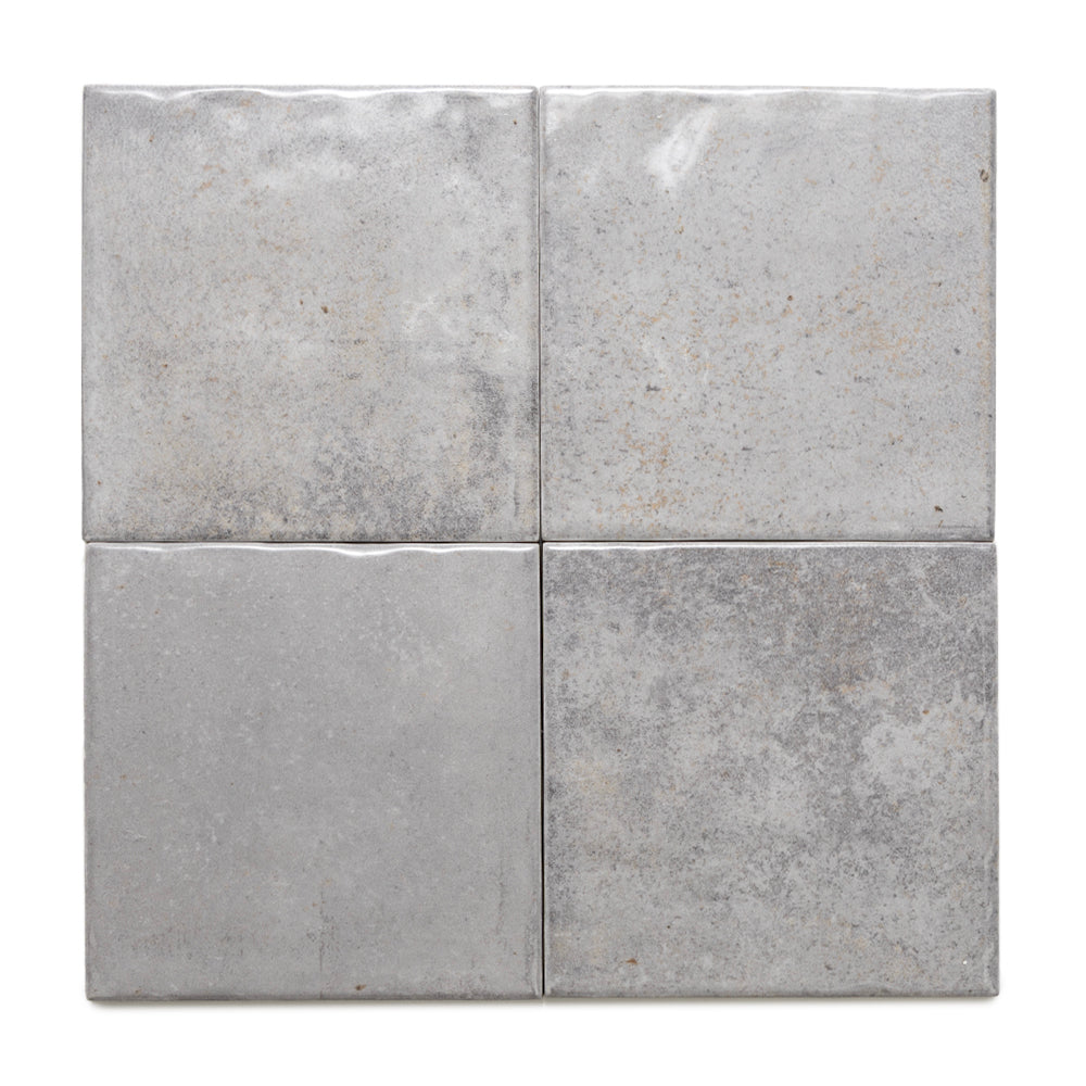 Vela 4" x 4" Dim Gray Porcelain Glossy Tile