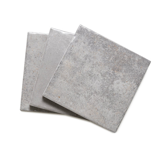 Vela 4" x 4" Dim Gray Porcelain Glossy Tile