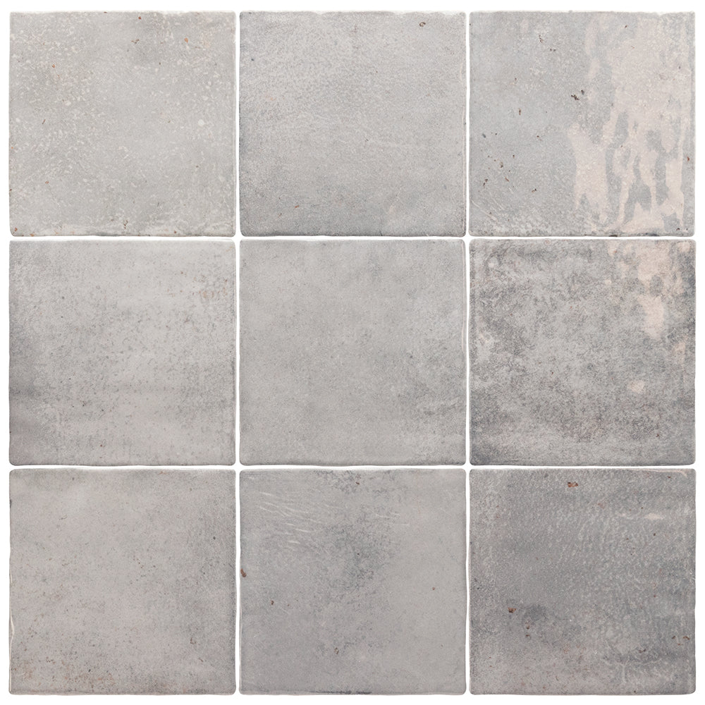 Vela 4" x 4" Dim Gray Porcelain Glossy Tile