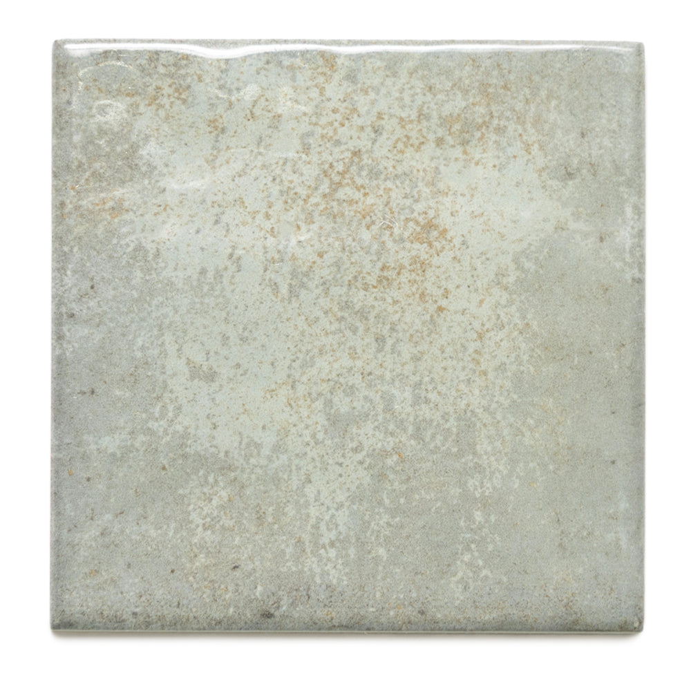 Vela 4" x 4" Green Field Porcelain Glossy Tile