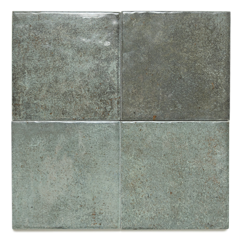 Vela 4" x 4" Oakmoss Porcelain Glossy Tile