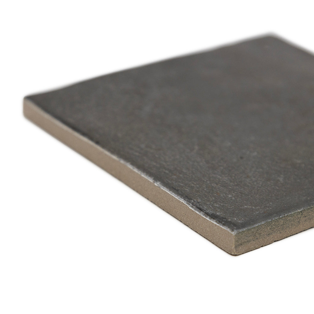 Vela 4" x 4" Soot Porcelain Glossy Tile