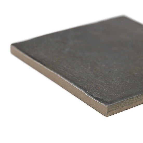 Vela 4" x 4" Soot Porcelain Glossy Tile