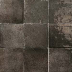 Vela 4" x 4" Soot Porcelain Glossy Tile