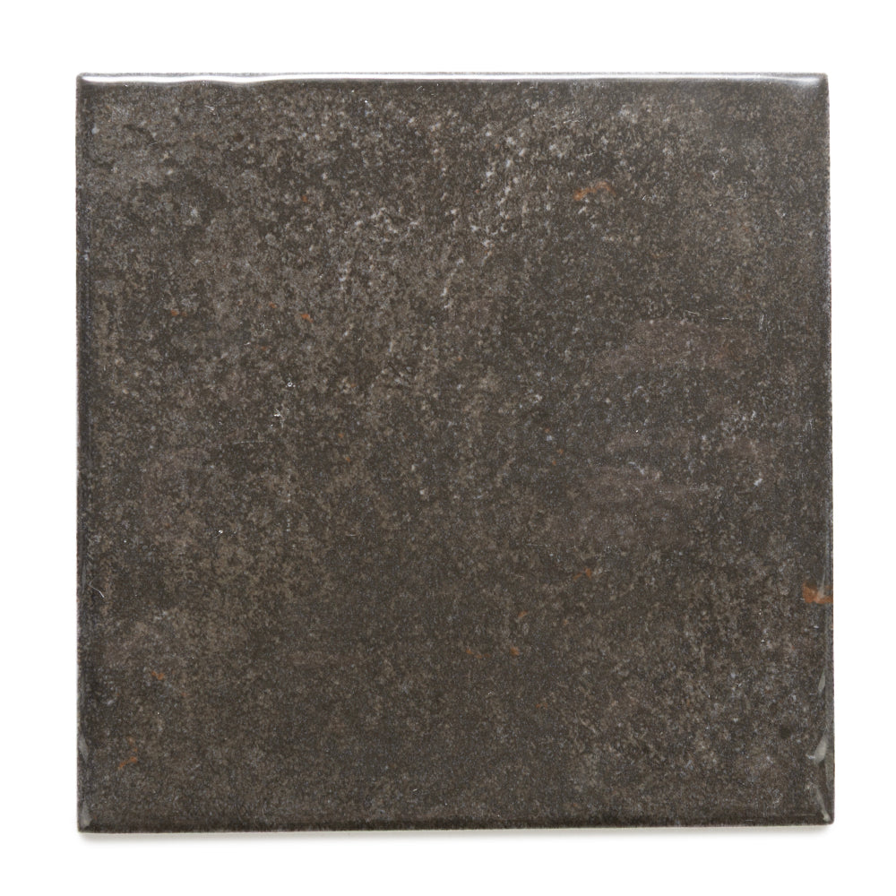 Vela 4" x 4" Soot Porcelain Glossy Tile