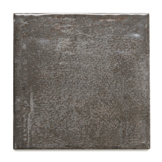 Vela 4" x 4" Soot Porcelain Glossy Tile