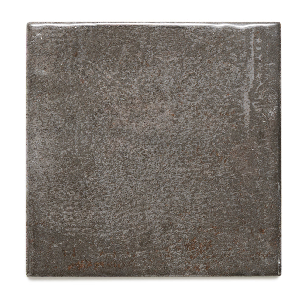 Vela 4" x 4" Soot Porcelain Glossy Tile