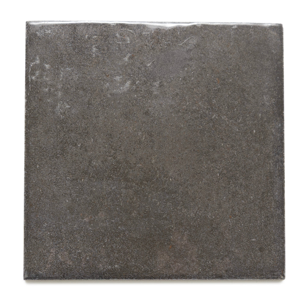 Vela 4" x 4" Soot Porcelain Glossy Tile