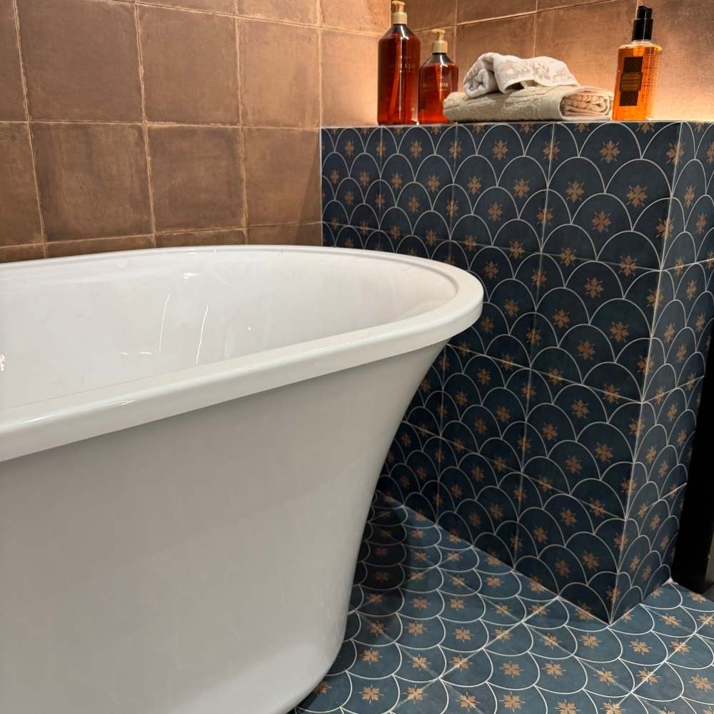 Velvet 8"x8" Sapphire Porcelain Satin Tile