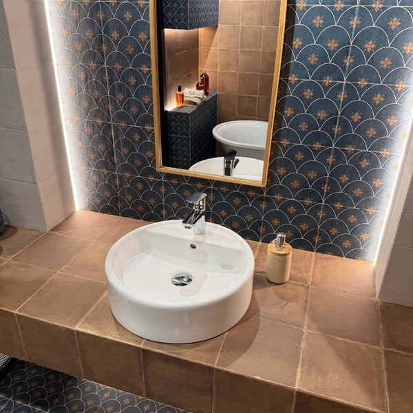 Velvet 8"x8" Sapphire Porcelain Satin Tile