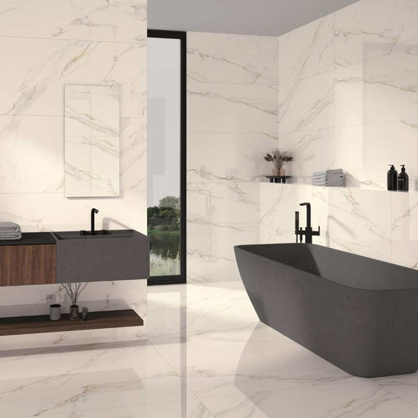 Altea 24"x48" Bianco Porcelain Polished Tile